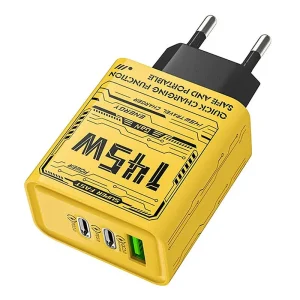 شاحن 145 واط فائق السرعة | 3 مخارج USB وType-C | يشحن موبايل ولابتوب